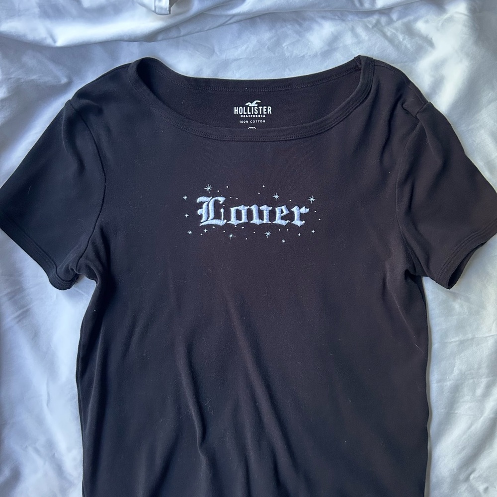Hollister Black Fitted Crew Neck T-Shirt - Picture 1 of 3